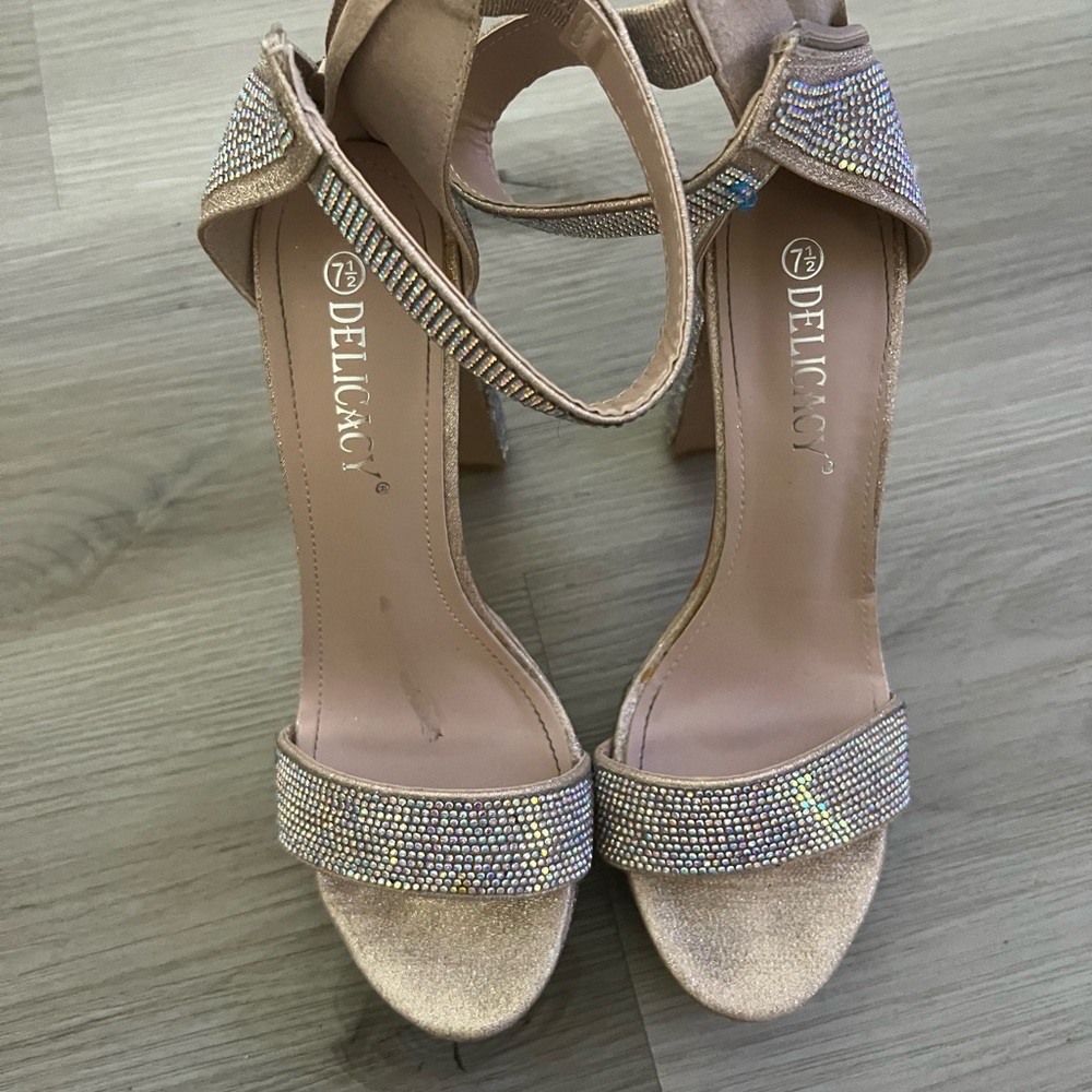 Rhinestone heels, ladies 7 1/2